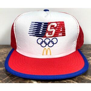 1984 USA US Olympics Team McDonalds Snapback Mesh Trucker Hat Cap NOS NWOT